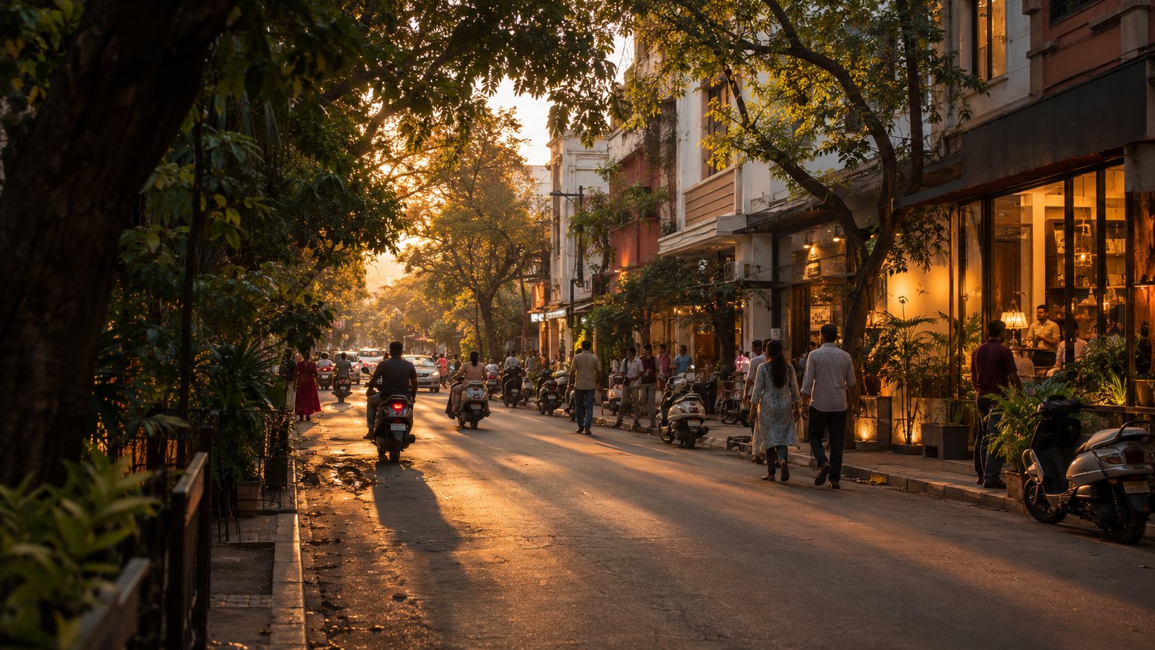 A lively Raipur street scene